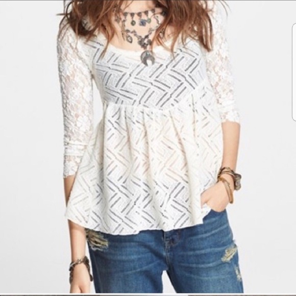 Free People Gracie Babydoll Top - Picture 1 of 6
